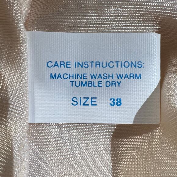 Vintage Belle Fleur Pin Up Semi Sheer Slip Dress Sz M Cream Grunge Retro Indie - Picture 5 of 8